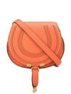 Chloé Marcie Logo-embossed Crossbody Bag In Orange