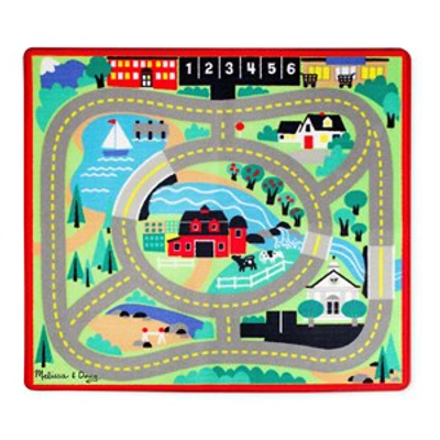 Melissa & Doug Kids' Round The Town Road Rug Playmat In Green