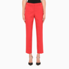 Burberry Red Wool Motif Trousers In Red