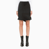 Burberry Draped Paneled Crepe And Mohair And Wool-blend Mini Skirt In Black