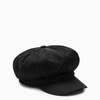 Prada Re-nylon Triangle Logo Newsboy Cap In Black
