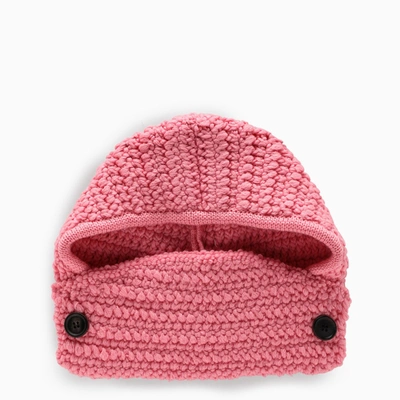 Miu Miu Pink Wool Balaclava Bonnet