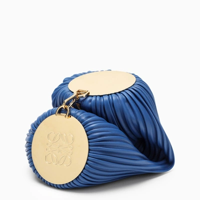 Loewe Royal Blue Bracelet Pleated Leather Pouch