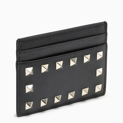Valentino Garavani Black Rockstud Credit Card Holder