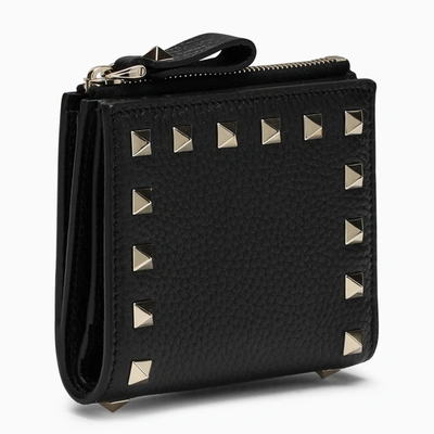 Valentino Garavani Black Rockstud Continental Wallet