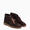 Clark Dark Brown Suede Medium Derby Shoes In Brown