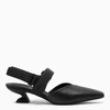 Ferragamo Sagar Slingback In Black Nappa Leather In Black