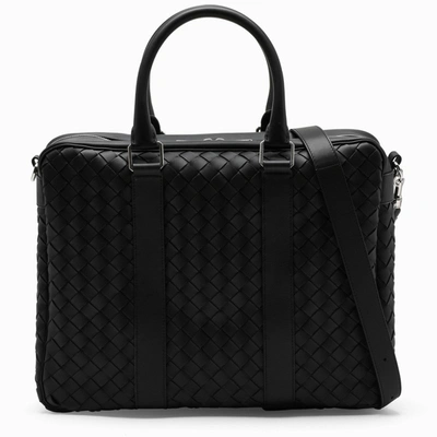Bottega Veneta Black Rigid Briefcase