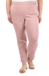 Nina Leonard Straight Leg Pull-on Pants In Rosewater