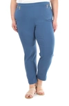 Nina Leonard Straight Leg Pull-on Pants In Bluemoon