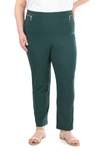 Nina Leonard Straight Leg Pull-on Pants In Spruce