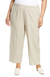 Eileen Fisher Straight Leg Organic Linen Ankle Pants In Unnatural