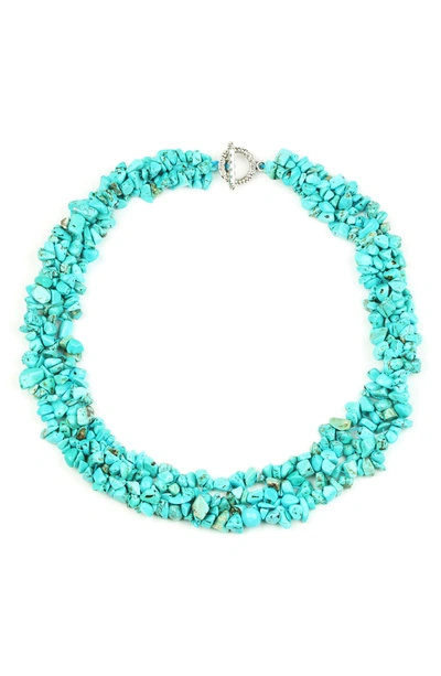 Eye Candy Los Angeles Turquoise Collar Necklace In Silver