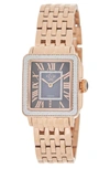 Gevril Gv2 Padova Diamond Swiss Quartz Rectangle Bracelet Watch, 30mm In Rose Gold