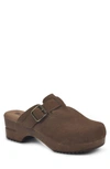 White Mountain Behold Suede Platform Clog In Chestnut/suede