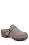 White Mountain Behold Suede Platform Clog In Sand/suede