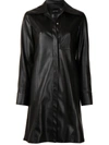 Low Classic Spread-collar Single-breasted Coat In Black
