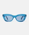 Stella Mccartney Transparent Cat-eye Sunglasses In Shiny Blue