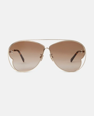 Stella Mccartney Butterfly Sunglasses In Shiny Gold