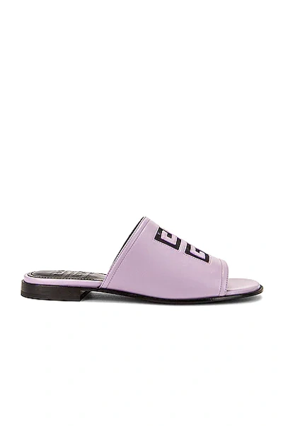 Givenchy 4g Flat Leather Sandals In Lilac