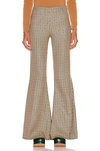 Stella Mccartney Houndstooth-pattern Flared Trousers In Beige & Rust
