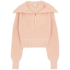 Varley Mentone Half-zip Cotton Sweater In Light Pink