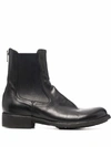 Officine Creative Legrand Leather-panel Boots In Schwarz