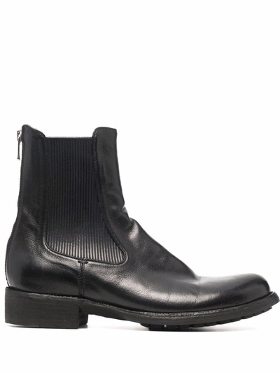 Officine Creative Legrand Leather-panel Boots In Schwarz