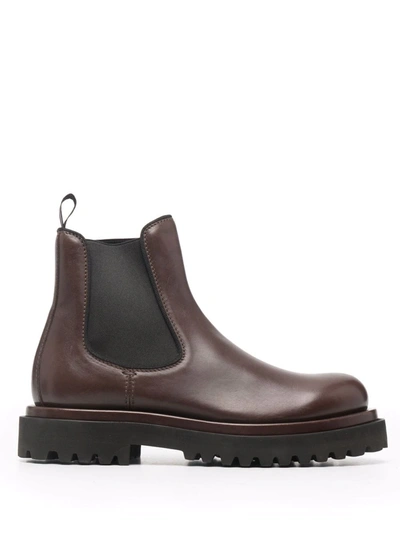 Officine Creative Wisal 006 Leather Boots In Braun