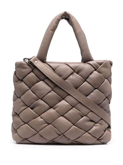 Officine Creative Oc Class Quilted Tote Bag In Braun