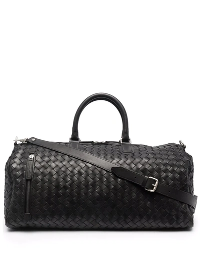 Officine Creative Armor 01 Woven Leather Tote Bag In Schwarz