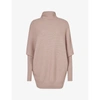 ALLSAINTS WOMENS PASHMINA PINK RIDLEY WOOL AND CASHMERE-BLEND JUMPER S