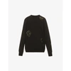 PS BY PAUL SMITH MENS BLACK CONTRAST-EMBROIDERED ORGANIC-COTTON SWEATSHIRT S