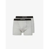 Tom Ford Mens Grey Logo-waistband Stretch-cotton Boxers Pack Of Two In Grey