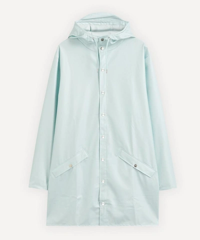 Rains Long Waterproof Jacket In Ice