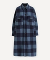 Isabel Marant Étoile Navy & Blue Check Fontizi Coat In Midnight