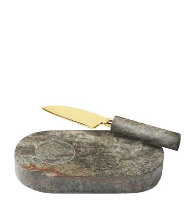 Soho Home Small Marble Jermyn Cutting Board In Green