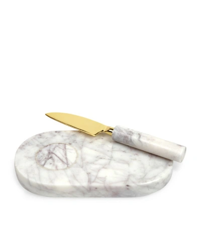 Soho Home Small Marble Jermyn Cutting Board In White