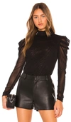 Diane Von Furstenberg Remy Mesh Turtleneck Top In 黑色