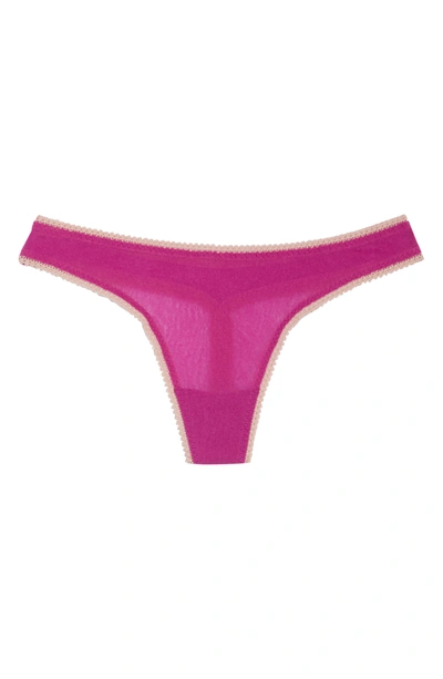 On Gossamer 'hip-g' Mesh Thong In Rouge Red