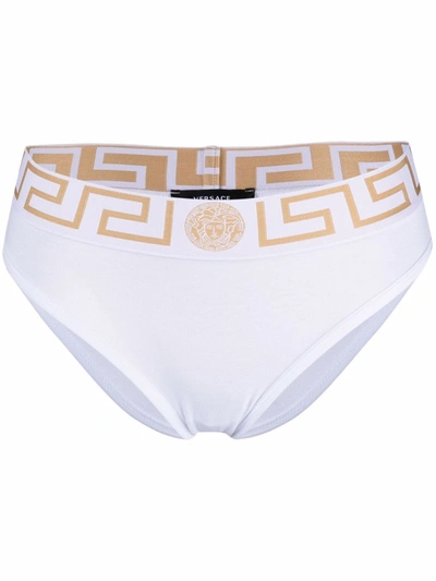 Versace High-waisted Underwear Briefs In White