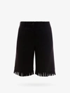 Burberry Wool Shorts With Frayed Edges In Black