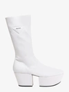 Prada Triangle Logo Platform Sole Boots In White