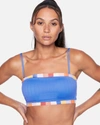 Inmocean Women's Retro Block Tube Bikini Top In Lagoon Multi