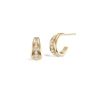 Sophie Ratner Pavé Ripple Hoops Earring In Yellow Gold,white Diamonds
