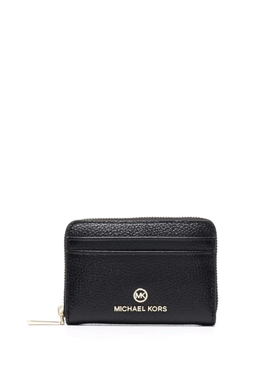 Michael Michael Kors Jet Set Leather Wallet In Black