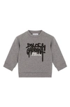 Dolce & Gabbana Baby's Dripping Logo Crewneck Sweatshirt In Grey Print