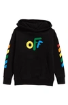 OFF-WHITE KIDS' LOGO GRAPHIC HOODIE,OBBB001F21FLE0011084