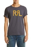 Rrl Logo Short-sleeved Cotton T-shirt In Navy