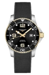 LONGINES HYDROCONQUEST AUTOMATIC TEXTILE STRAP WATCH, 41MM,L37813569